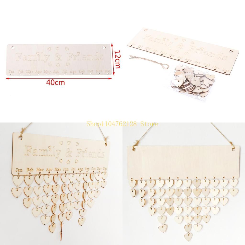 Magnetic Calendar Board - ปฏิทินไม้วันเกิดเครื่องเตือนความจำกระดาน DIY บ้านผนังแขวนการตกแต่งที่ดีที่สุดขาย