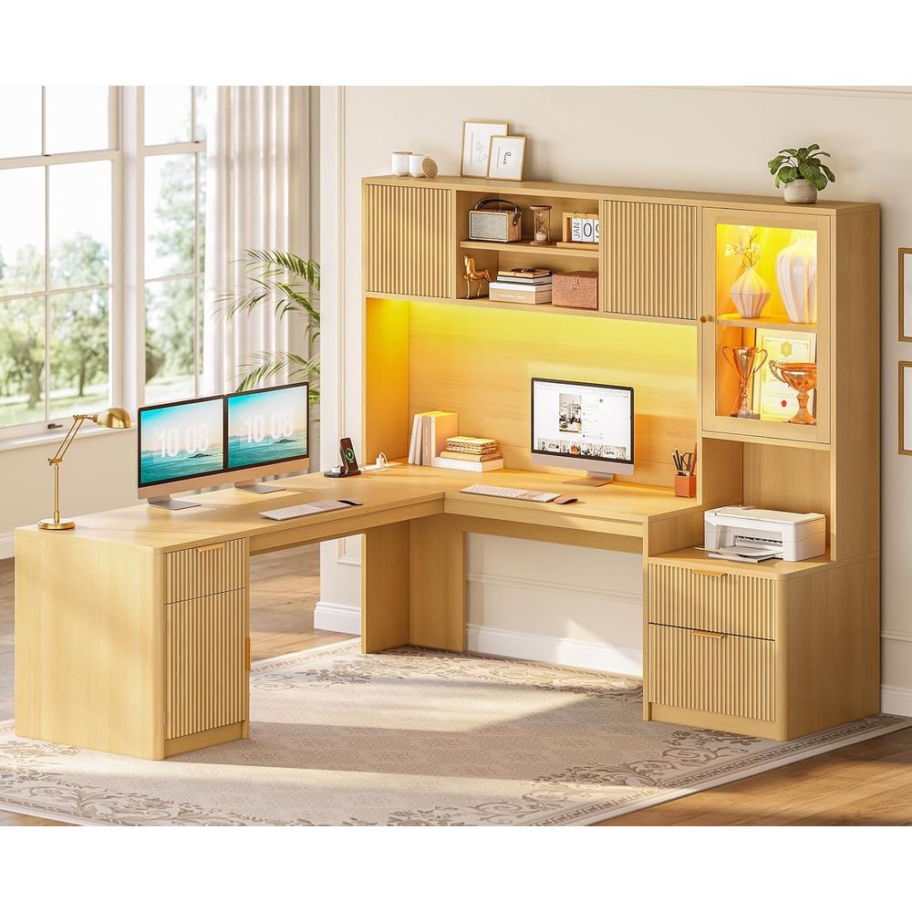 Home Office L Shaped Desk - โต๊ะทำงานรูปตัว L ขนาด 67 x 65