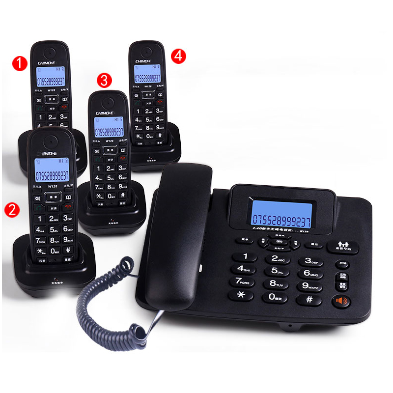 Home Office Call Center - เครื่องตอบรับสายไร้สาย 2.4G โทรศัพท์แบบมีสาย สำหรับสำนักงาน บ้าน โรงแรม