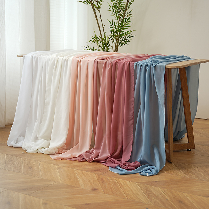 Home Office News - ผ้าปูโต๊ะชีฟองหนา สีพื้น ทนต่อการขีดข่วน ผ้าตกแต่งสไตล์นอร์ดิก เหมาะสำหรับงานแต่งงาน งานปาร์ตี้
