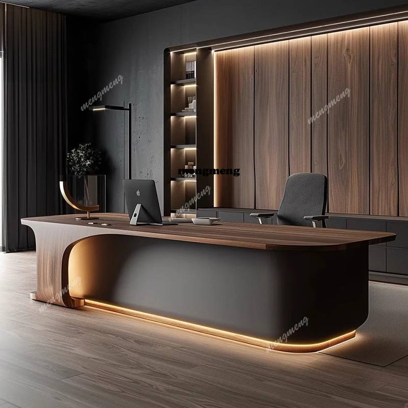 Home Office L Shaped Desk - โต๊ะทำงานผู้บริหารราคาประหยัด ดีไซน์ทันสมัย โต๊ะคอมพิวเตอร์ขนาดใหญ่ โต๊ะเขียนหนังสือ โต๊ะทำงานพร้อมลิ้นชัก ปรับระดับได้