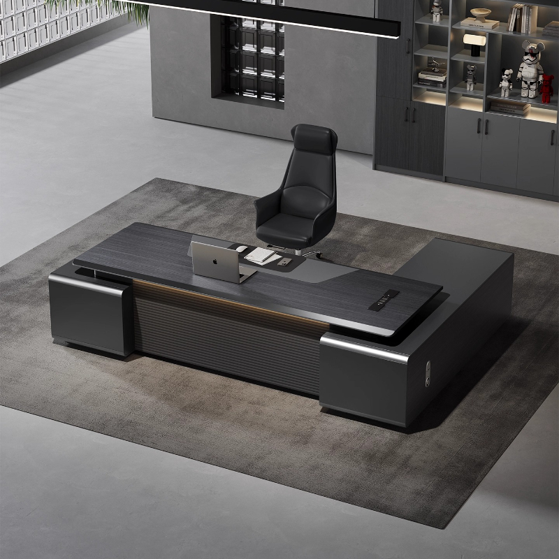 Home Office L Shaped Desk - โต๊ะคอมพิวเตอร์รูปตัว L สุดหรู พร้อมที่เก็บของ โต๊ะทำงาน โต๊ะออฟฟิศ
