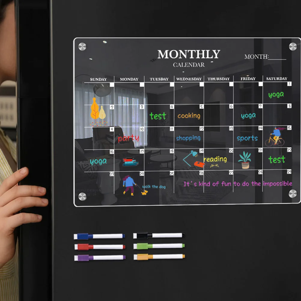 Magnetic Calendar Board - แม่เหล็กตู้เย็น BOARD อะคริลิค DRY ERASE BOARD