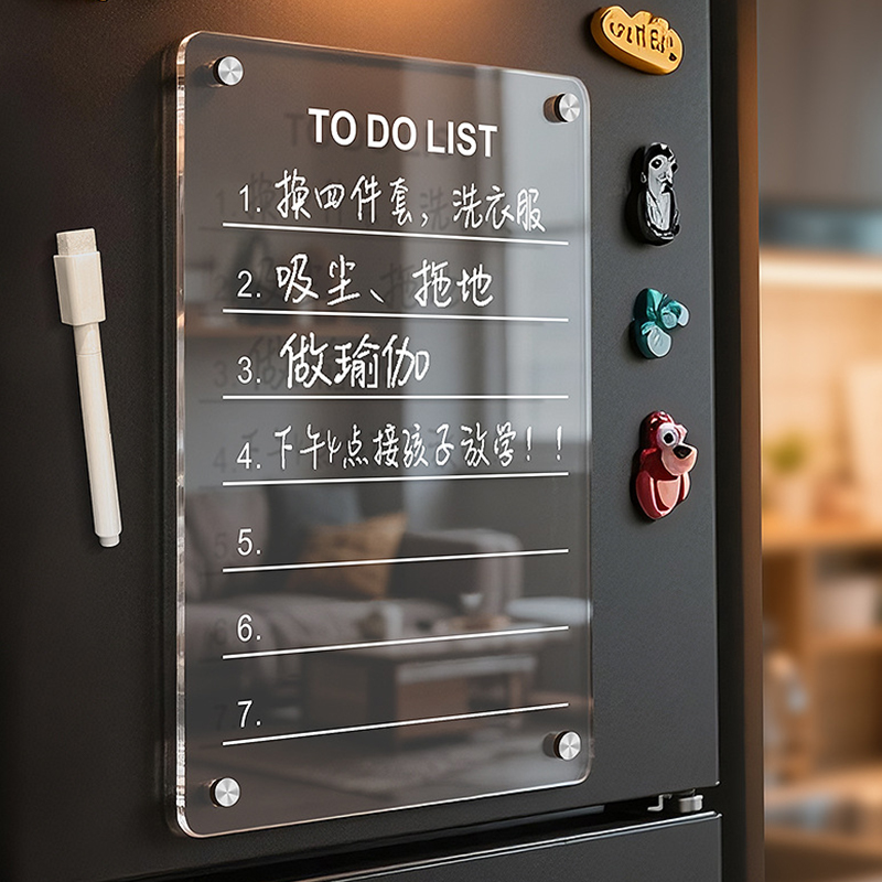 Magnetic Calendar Board - แฟชั่นอะคริลิคแม่เหล็กติดตู้เย็นปฏิทินกระดานแม่เหล็กเขียนด้วยลายมือลบข้อความได้กระดานไวท์บอร์ดบันทึกประจำสัปดาห์