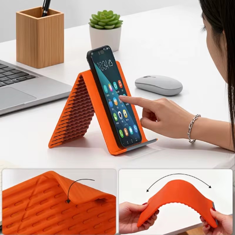Home Office Call Center - ที่วางโทรศัพท์ซิลิโคนแบบพับได้แบบพกพาปรับได้หลายมุมขาตั้งตั้งโต๊ะสำหรับแล็ปท็อปแท็บเล็ตโฮมออฟฟิศ