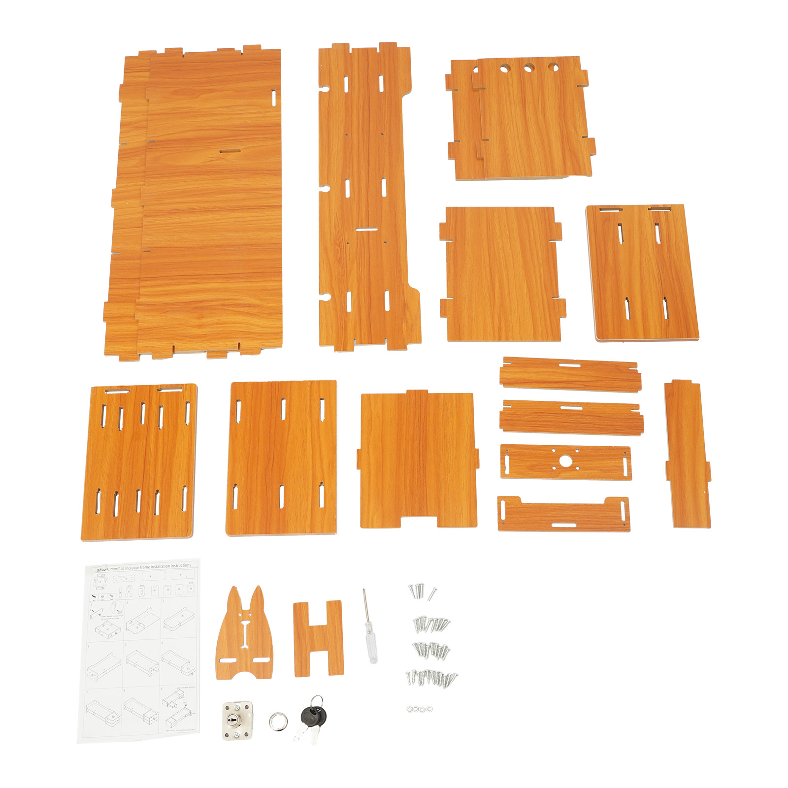 Home Office Call Center - แท่นวางจอคอมพิวเตอร์ MDF แบบ Ergonomic พร้อมลิ้นชักเก็บของ 3