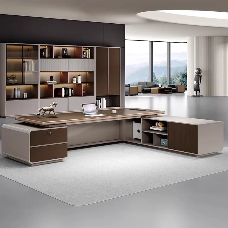 โต๊ะทำงานตั้งพื้นรูปตัว L หรูห - Home Office L Shaped Desk บทวิจารณ์และราคา