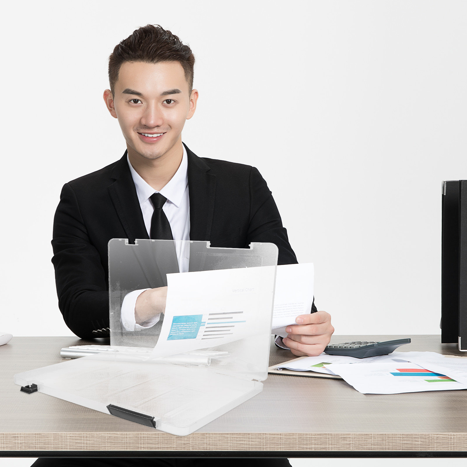 กล่องใส่เอกสารพลาสติกใสขนาด A4 - Home Office Travel Document บทวิจารณ์และราคา