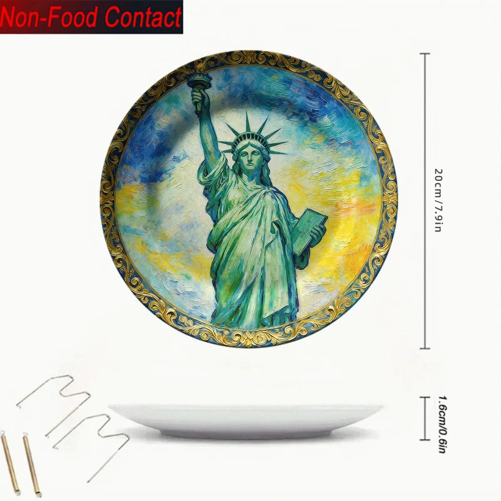 จานเซรามิกตกแต่งรูปเทพีเสรีภาพ - Home Office Contact บทวิจารณ์และราคา