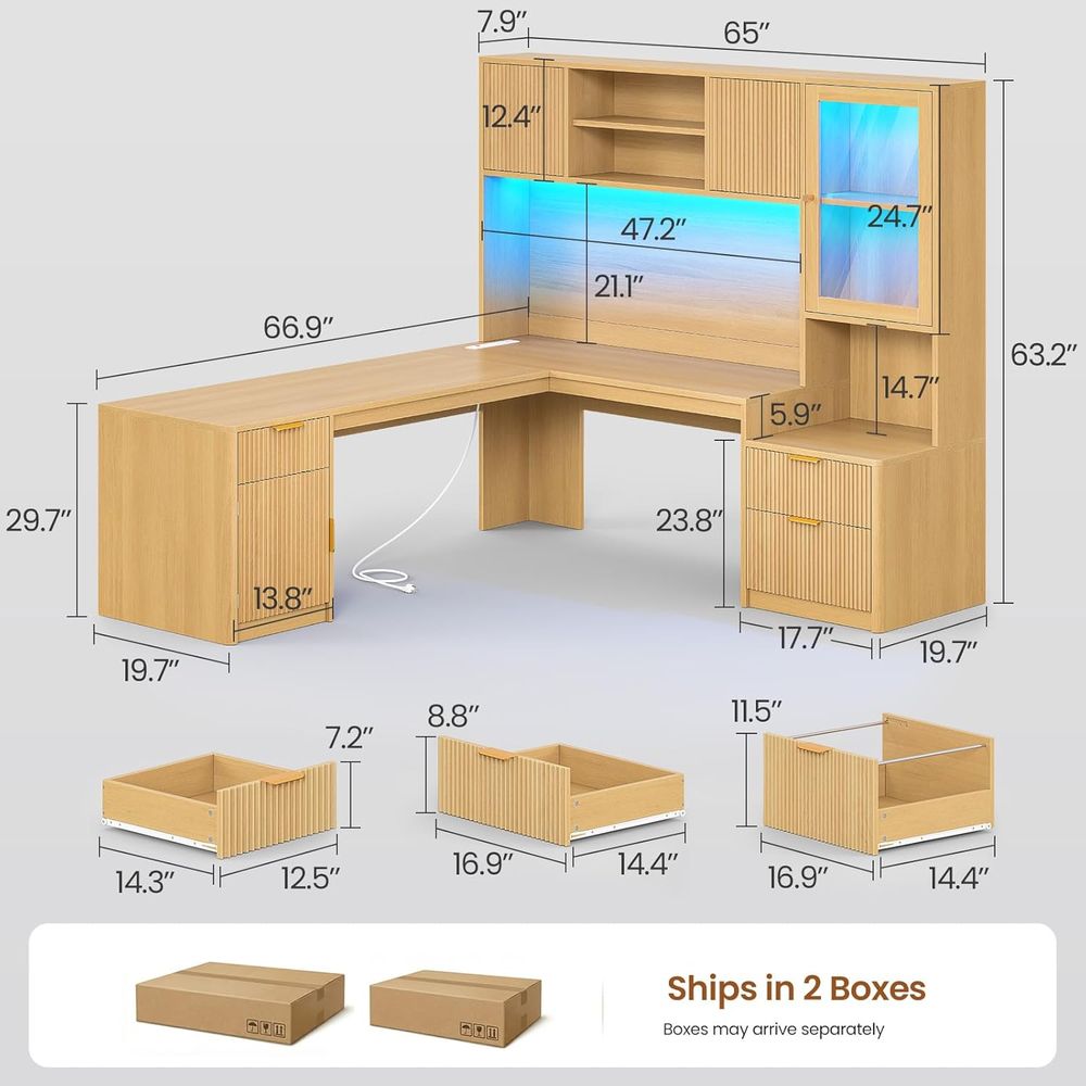 โต๊ะทำงานรูปตัว L ขนาด 67 x 65 - Home Office L Shaped Desk บทวิจารณ์และราคา