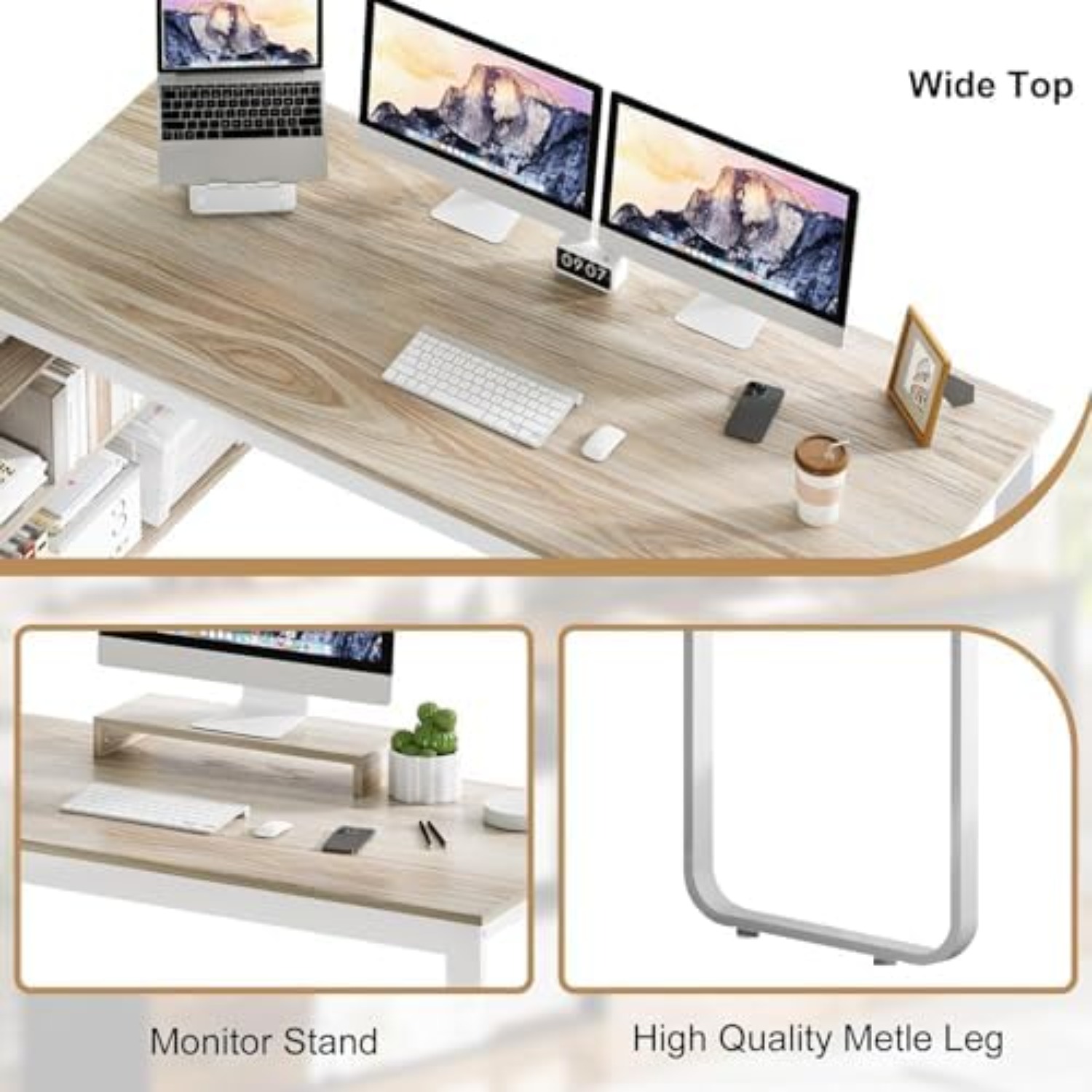 โต๊ะทำงานรูปตัว L ขนาด 55 นิ้ว - Home Office L Shaped Desk บทวิจารณ์และราคา