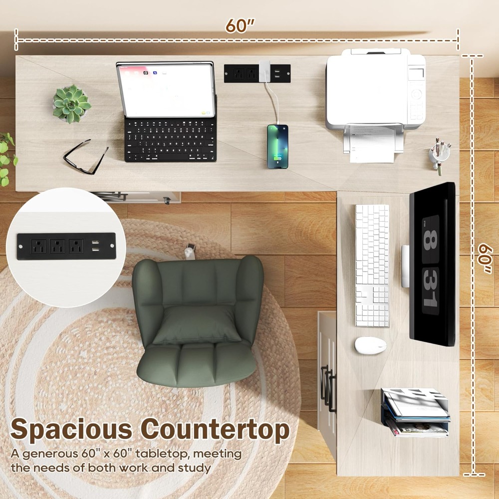 โต๊ะทำงานผู้บริหารรูปตัว L ขนา - Home Office L Shaped Desk บทวิจารณ์และราคา