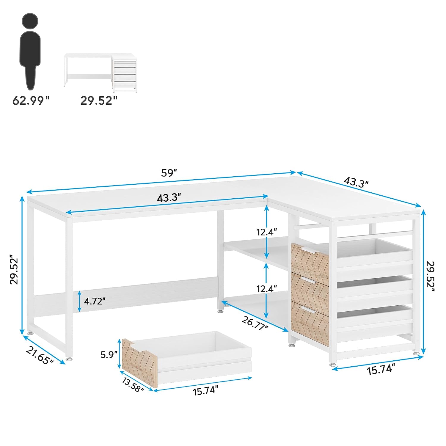 โต๊ะคอมพิวเตอร์รูปตัว L พร้อมล - Home Office L Shaped Desk บทวิจารณ์และราคา