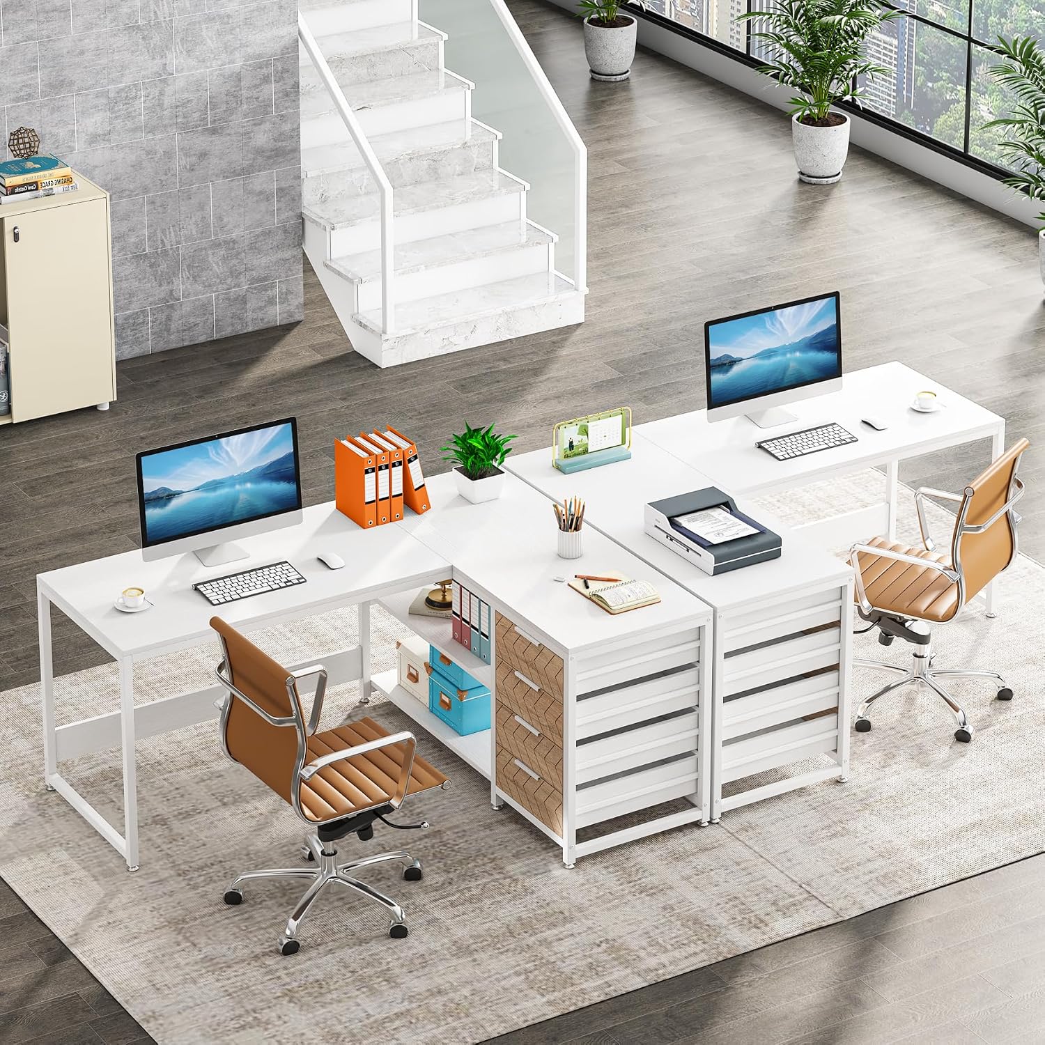 โต๊ะคอมพิวเตอร์รูปตัว L พร้อมล - Home Office L Shaped Desk บทวิจารณ์และราคา
