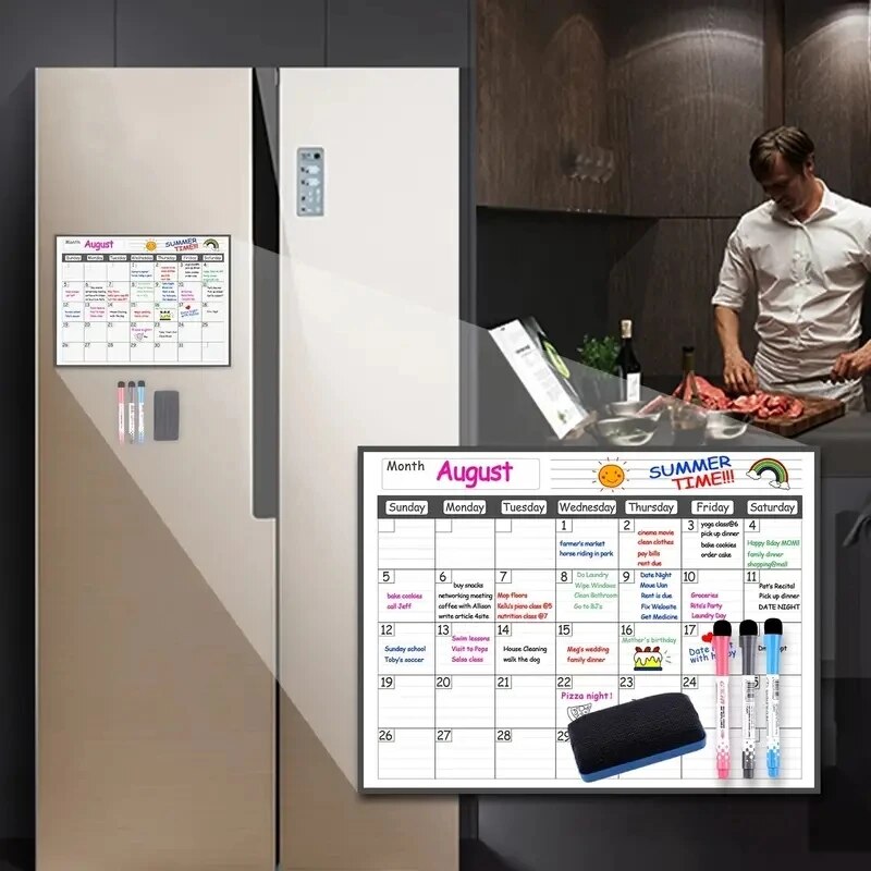 1ชุดแม่เหล็กตู้เย็นลบปฏิทิน12  - Magnetic Calendar Board บทวิจารณ์และราคา