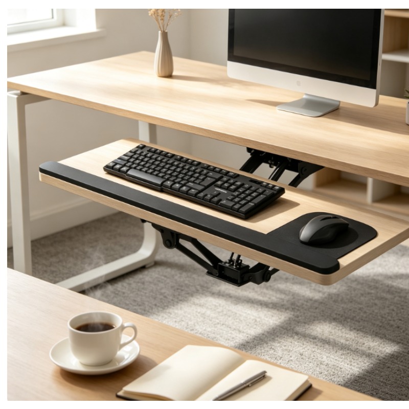 ถาดวางคีย์บอร์ดใต้โต๊ะพร้อมแผ่ - Home Office Keyboard บทวิจารณ์และราคา