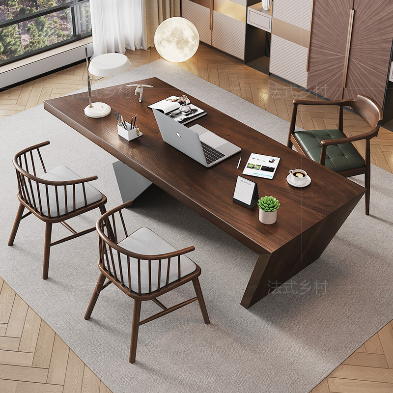 โต๊ะทำงานประธานบริษัทไม้วอลนัท - Home Office L Shaped Desk บทวิจารณ์และราคา