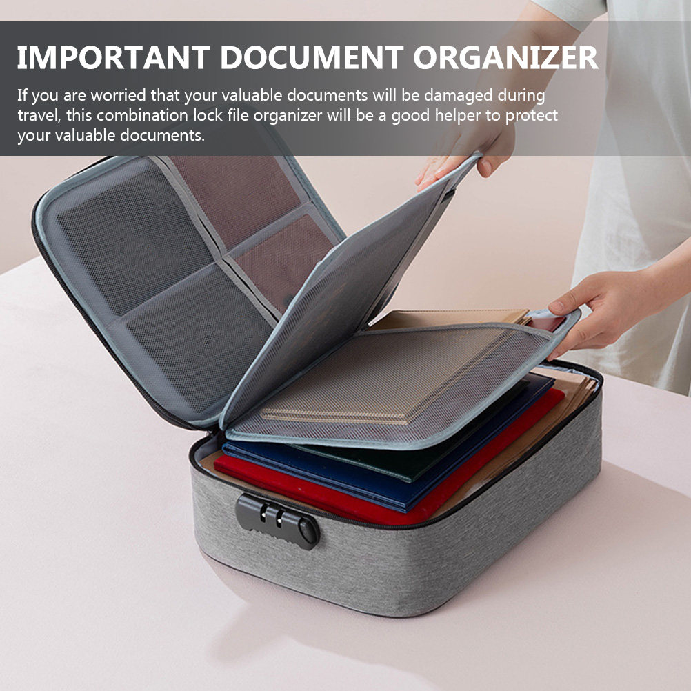 กล่องเก็บเอกสารแบบพกพาพร้อมกุญ - Home Office Travel Document บทวิจารณ์และราคา