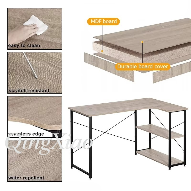 โต๊ะทำงานรูปตัว L พร้อมชั้นวาง - Home Office L Shaped Desk บทวิจารณ์และราคา