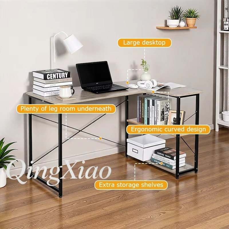 โต๊ะทำงานรูปตัว L พร้อมชั้นวาง - Home Office L Shaped Desk บทวิจารณ์และราคา