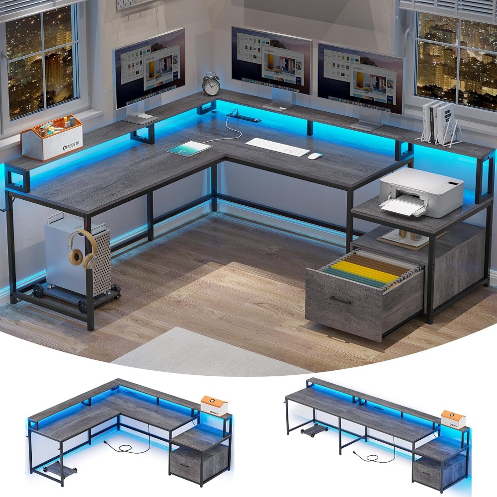 โต๊ะทำงานรูปตัว L ขนาด 66 นิ้ว - Home Office L Shaped Desk บทวิจารณ์และราคา