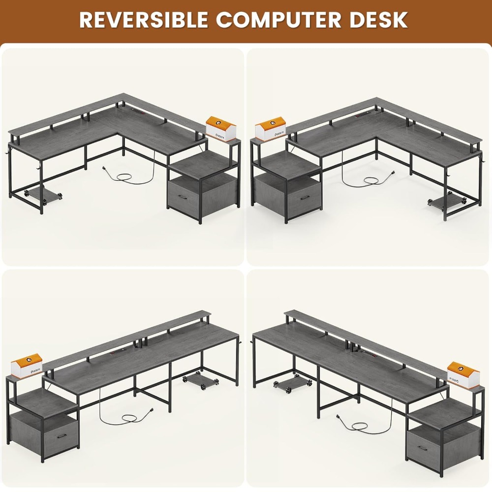 โต๊ะทำงานรูปตัว L ขนาด 66 นิ้ว - Home Office L Shaped Desk บทวิจารณ์และราคา
