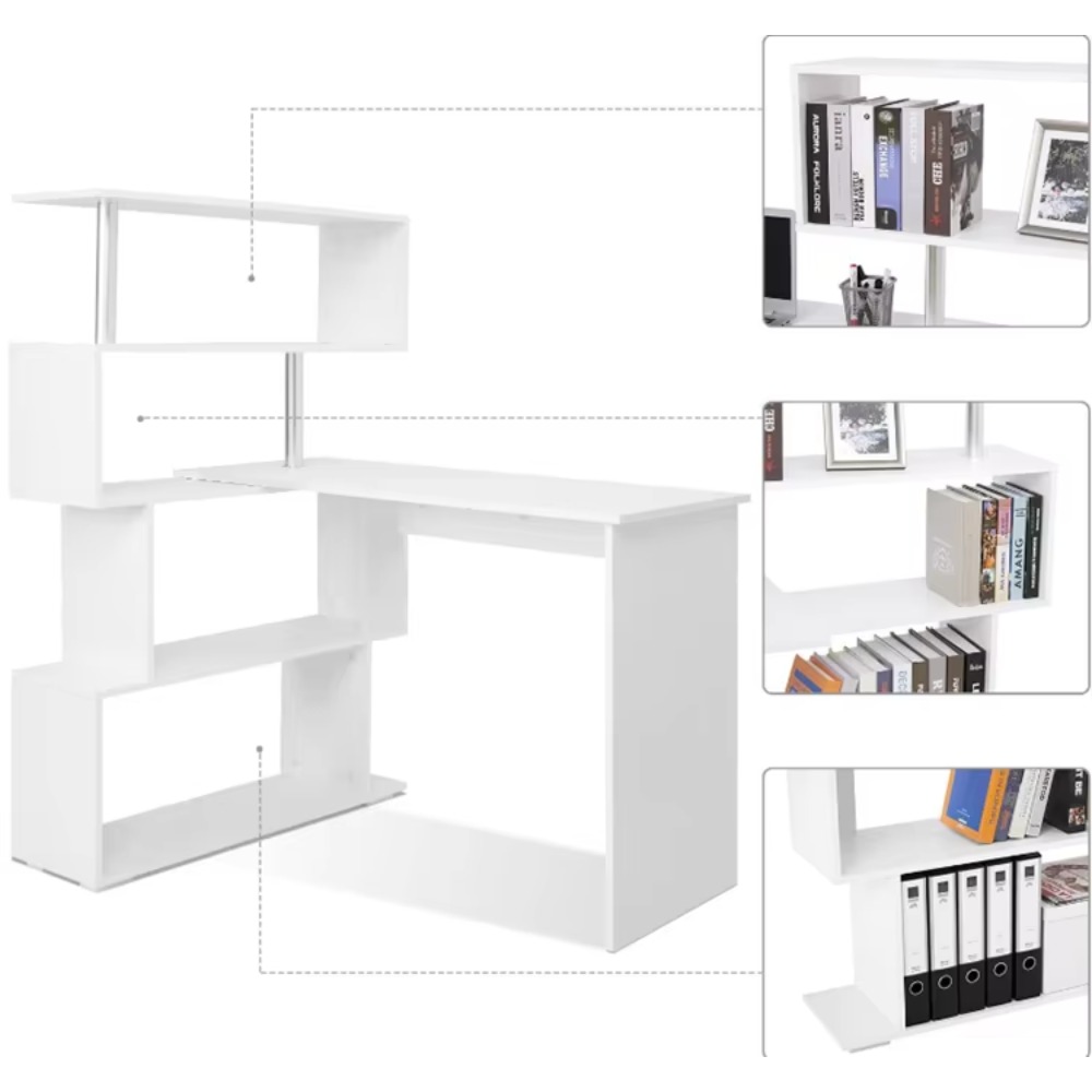 โต๊ะคอมพิวเตอร์รูปตัว L พร้อมช - Home Office L Shaped Desk บทวิจารณ์และราคา
