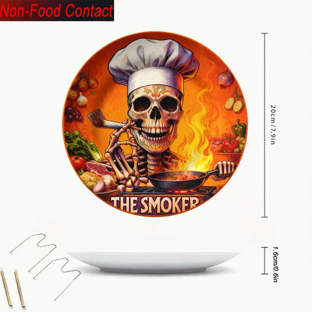 จานเซรามิกตกแต่งลายหัวกะโหลกเช - Home Office Contact บทวิจารณ์และราคา