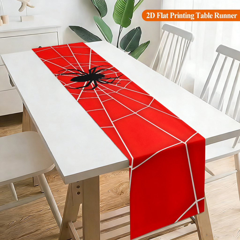 ผ้าปูโต๊ะลายใยแมงมุมสีแดง 1 ชิ - Home Office News บทวิจารณ์และราคา