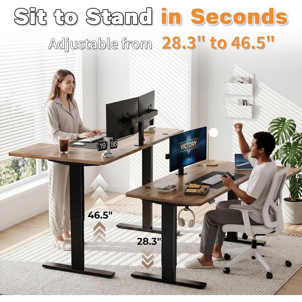โต๊ะปรับระดับความสูงด้วยไฟฟ้าร - Home Office L Shaped Desk บทวิจารณ์และราคา